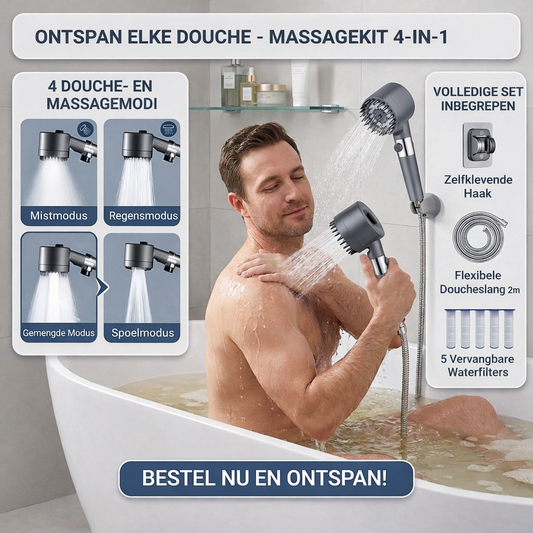 Veleau Premium  Douchekop met filter, 4 standen